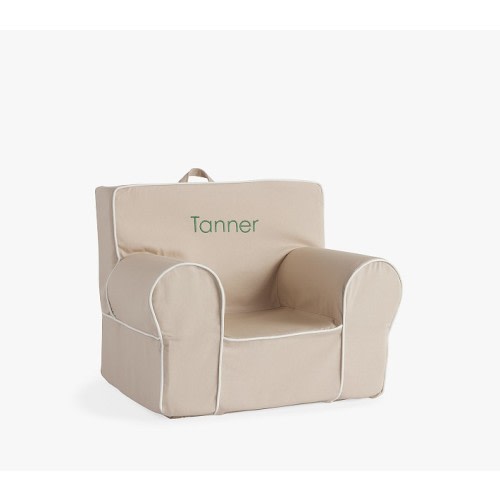 My First Anywhere Chair®, Oatmeal w/ White Piping Slipcover Only