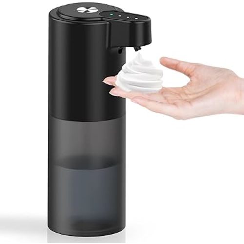 Automatic Dish Soap Dispenser for Kitchen Wall Mounted Touchless Liquid Soap Dispenser USB C Rechargeable for Hand for Bathroom IPX5 Waterproof, Matte Black