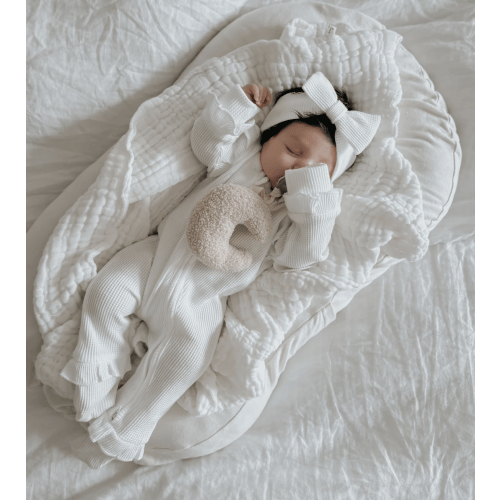 Luna + Luca Ruffle Waffle Set - White