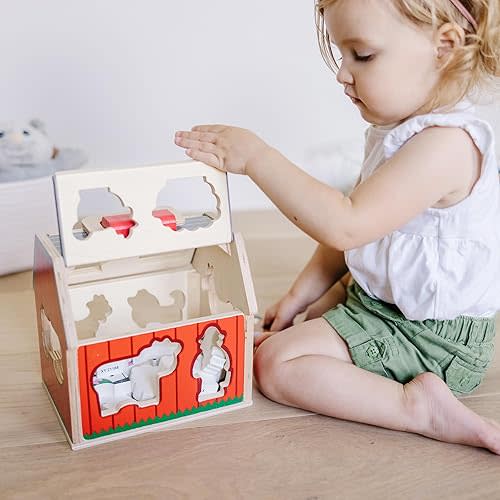 Melissa & Doug Take-Along Wooden Toy Barn