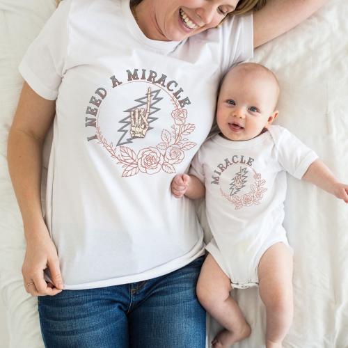 Miracle Baby Onesie, Grateful Dead Inspired Infant Bodysuit, Matching Mommy/Daddy and Me Set, Baby Shower Gift, Hippie Baby Romper