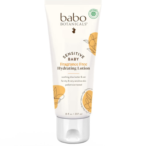 BABO Botanicals Sensitive Baby Fragrance-Free Daily Hydrating Baby Lotion - Shea Butter & Jojoba Oil - for Body & face - for Babies, Kids & Adults with Sensitive Skin - EWG Verified - Vegan