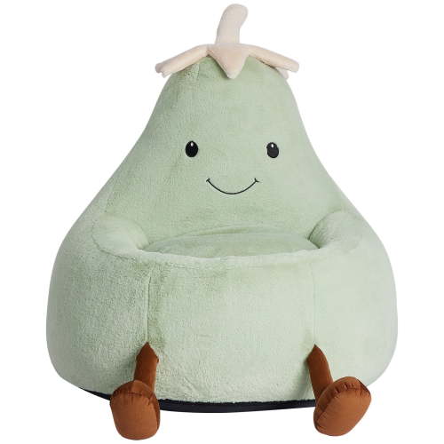 CONCETTA 31in Bean Bag Chair, Soft Faux Rabbit Fur Fabric, Cute Eggplant Lazy Chair for Kids, Living Rooms, Green