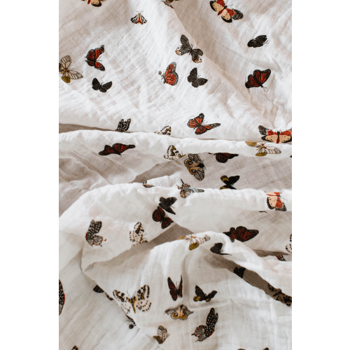 Butterfly Migration 100% Cotton Muslin Swaddle Blanket