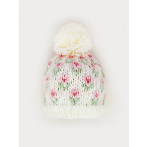 Huggalugs Bitty Blooms Blush Beanie Hat