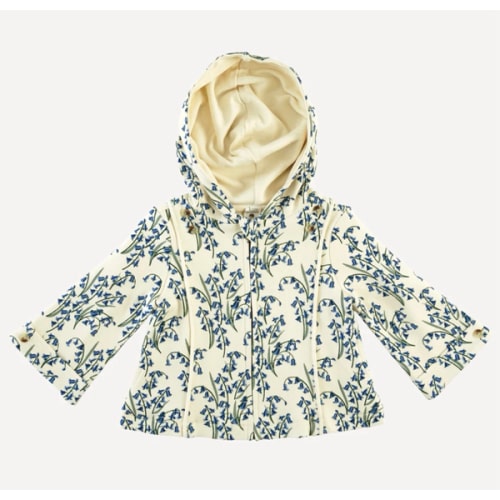 hooded princess a-line cardigan | bluebells | organic cotton interlock