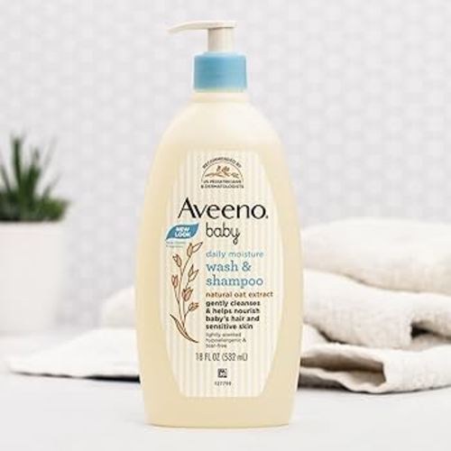 Aveeno Baby Daily Moisture Lightly Scented Sensitive Wash & Shampoo 532mL|Gentle for Newborns and Babies with Sensitive Skin| Use as Baby Shampoo and Baby Bath Wash : Amazon.com.au: Baby