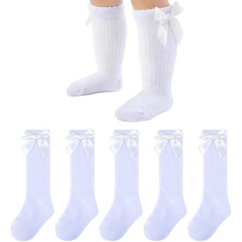 Baby Knee High Socks Girls Infant Toddler Bow Ruffle Long Tube Socks Baby Stockings Baby Girl Gifts