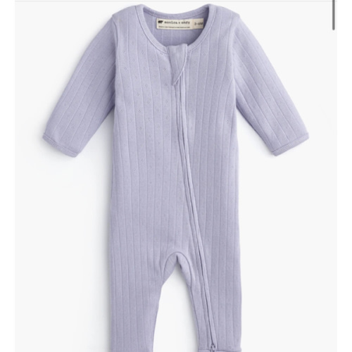 Pointelle Zipper One-Piece - Organic Baby Clothes - Monica + Andy