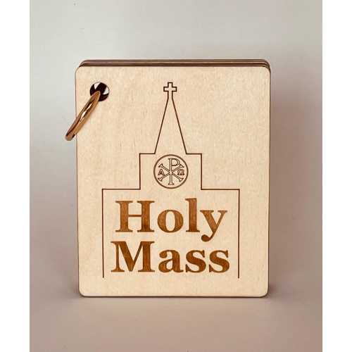 Heirloom Wooden Catholic Mass Book for Children, Montessori Style Religious Toy, Durable Faith-Based Gift