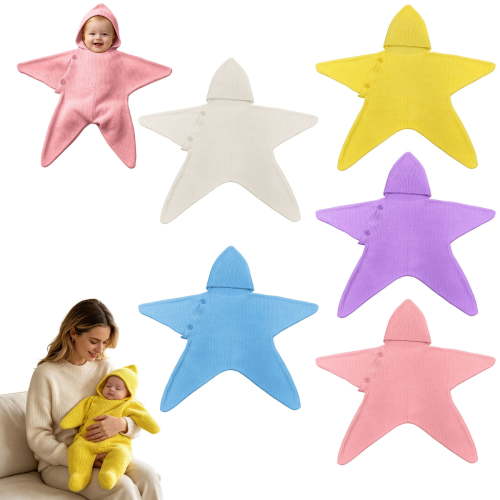 Starfish Baby Outfit Hand-Crocheted Starfish Onesie, Cozy Hooded Star Dress for Photos