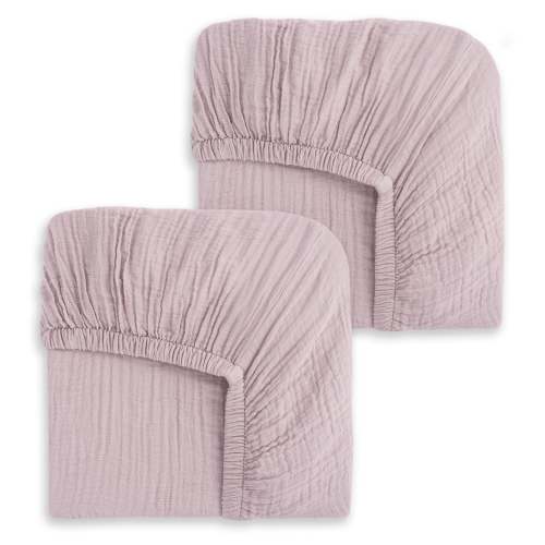 Mauve Muslin Crib Sheets | Organic Cotton Breathable 2-Pack
