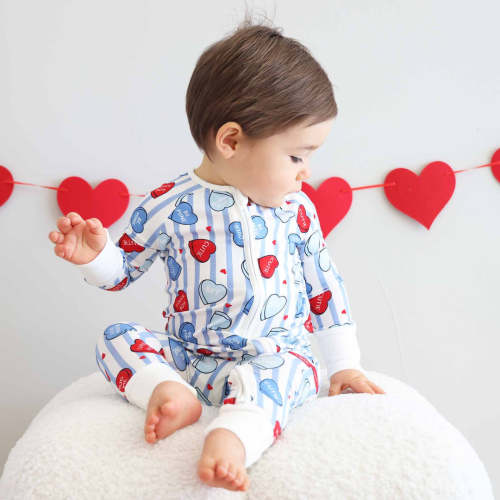 Valentine's Day Convertible Zip Rompers