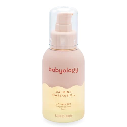 Babyology - Calming baby oil for Newborn with Baby essential oils - 3,38 Fl. Oz (100ml) - Lavender - Nourishing and Moisturizing Massage for Bonding