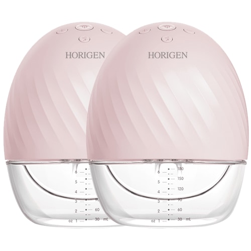 Horigen Breast Pump 2267A Double Pink Electric Wearable Breast Pump Lower Noise 2 Modes 5 Suction Levels Hands Free USB Rechargeable