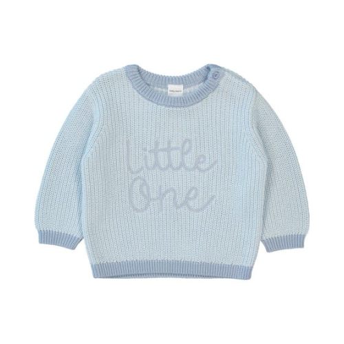 Light Blue Baby Cotton Knitted Jumper With Embroidery | Best&Less™ Online