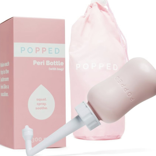 Popped Peri Bottle for Postpartum Care | Portable Bidet | Spray Bottle for Pain Relief, Tears, and Hemorrhoids After Birth | Postpartum Essential (Pink, 10 oz)