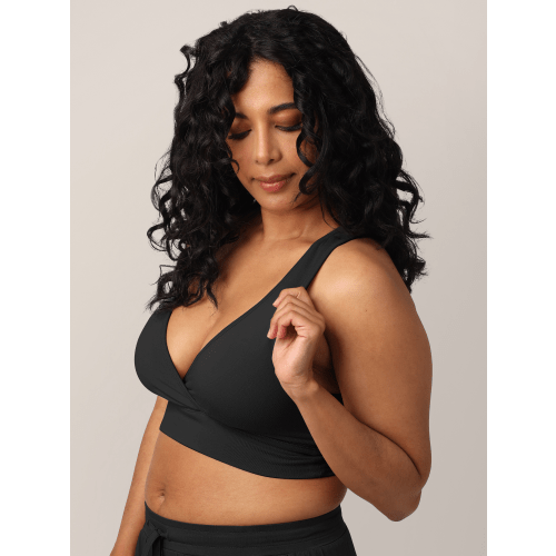 French Terry Racerback Nursing & Sleep Bra | Black - Kindred Bravely