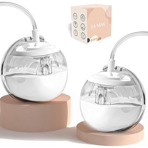 Wearable Milk Collection Cup, Hands Free Breast Pump Accessories Replacement, Milk Collector Compatible with Most Electric Breast Pump,Zomee/Spectra/Medela/Ameda/Freemie Collection Parts(24 mm 2Pcs)