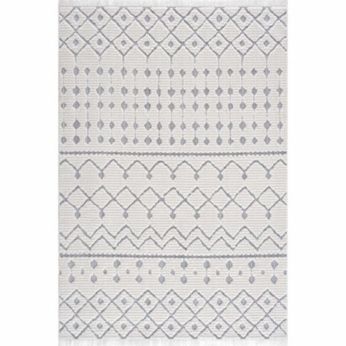 Foundry Select Bayyinah Farmhouse Moroccan White Area Rug | Wayfair