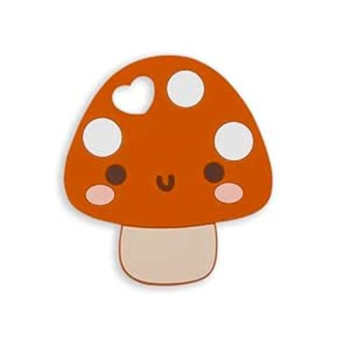 Pearhead Mushroom Silicone Baby Teether, Teething Toy for Babies 0+ Months, BPA Free Teether, Safe and Gentle Teething Relief
