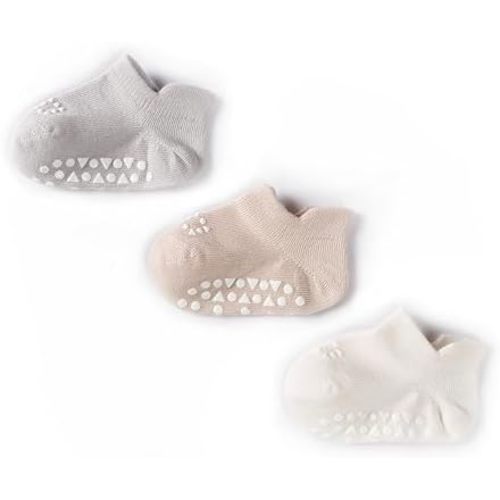 Anti Slip Low Cut Socks With Grips For Babies Infant Toddlers Kids Boys And Girls, Non Skid Ankle Socks