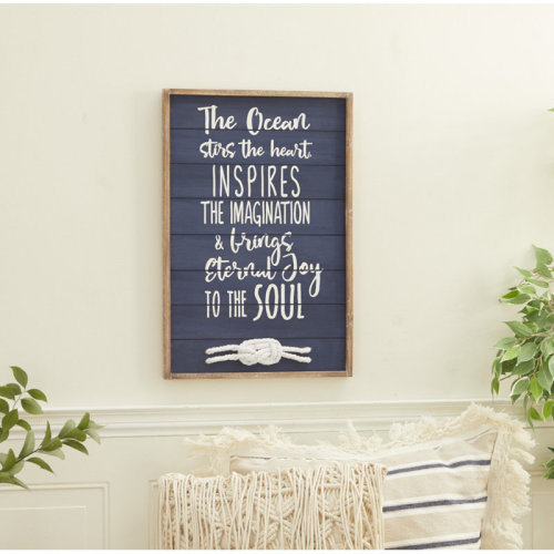 Dovecove Blue Wood Farmhouse Wall Decor 24 X 16 X 2 | Wayfair