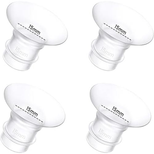 4Pcs Breast Pump Flange Insert 15mm Compatible with Momcozy/Spectra/Medela/eufy/Elvie/Lansinoh/Paruu P10 Breast Pump, Fit for Momcozy M5/M9/M6/V2 Pro/V2 pro/S12 Pro/eufy E10 S1 S1 Pro, 24mm Flange
