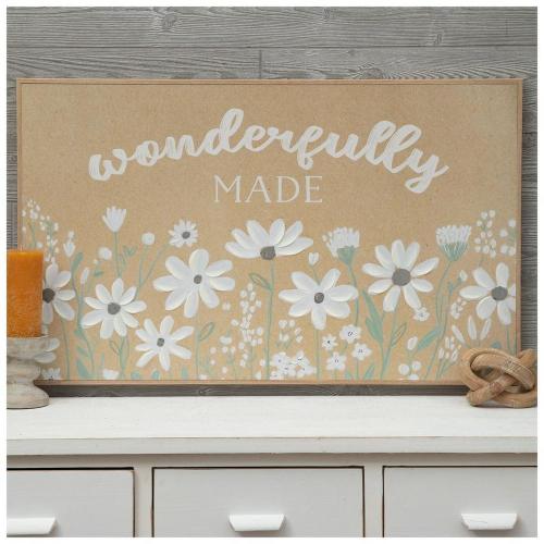 Wonderfully Made Flowers Wood Wall Decor