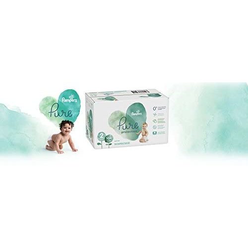 Diapers Size 2, 104 Count - Pampers Pure Disposable Baby Diapers, Hypoallergenic and Unscented Protection, Giant Pack