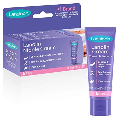 Lansinoh Lanolin Nipple Cream for Breastfeeding, 1.41 Ounce Full Size Tube, Soothing Lanolin Balm, Safe for Nursing Moms, Nursing Essentials