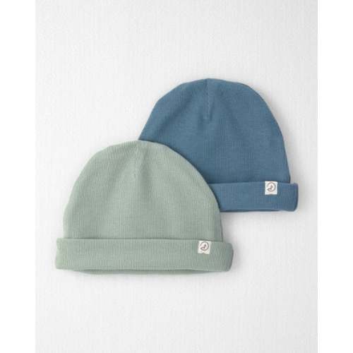 Baby 2-Pack Organic Cotton Rib Caps - Little Planet | Carter's