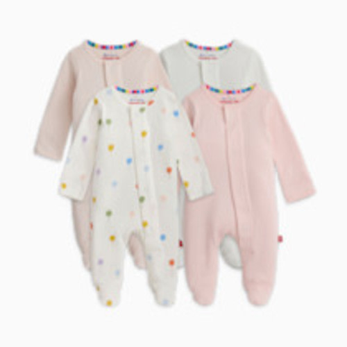 Magnetic Me Organic Cotton Magnetic 4-Pack Footie - Ballons Pk Multi, Newborn