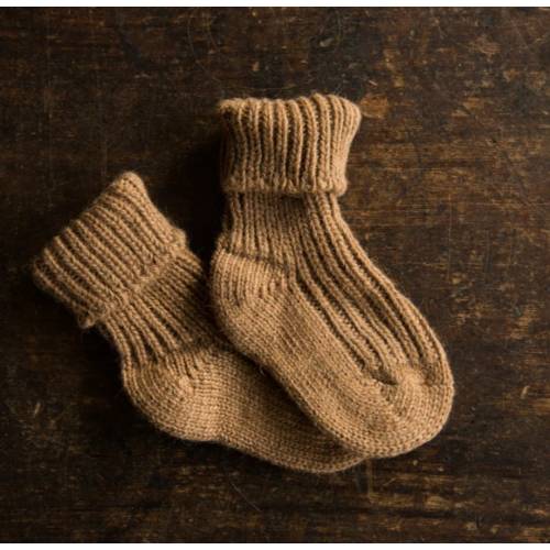 Baby Camel Wool Socks  - Natural brown