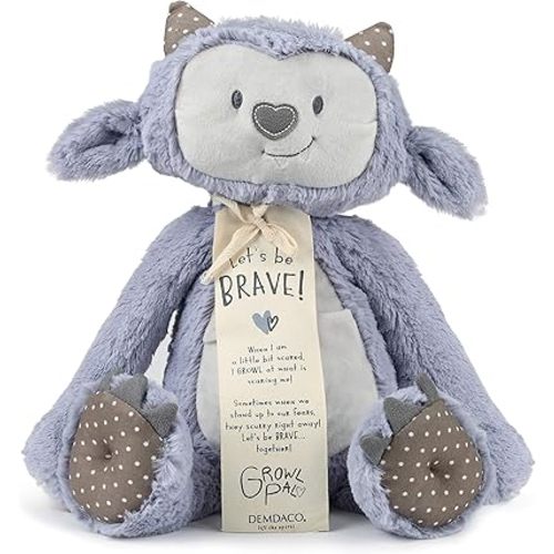 Growl Pal Let's Be Brave Polka Dot Purple 16 inch Plush Fabric Figure Toy