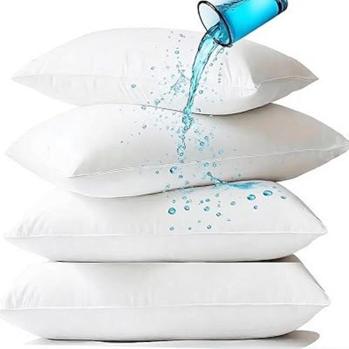 Waterproof Pillow Protectors Standard 20x38 Inches 2 Pack with Zipper Fully Sealed Dust Moisture Sweat Proof Pillow Case Cover Protector Soft White (2 Pack, King 20x38)