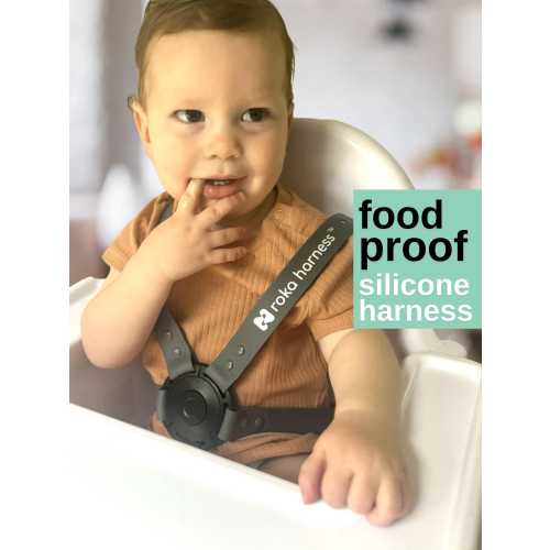 Universal 5 point High Chair Harness | Wipes Clean Silicone Material | Roka Harness