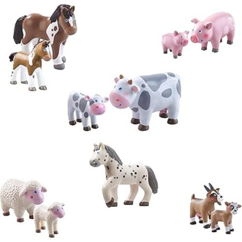 HABA Little Friends Farm Animals Bulk Playset with 11 Chunky Plastic Toy Figures for Ages 3+…