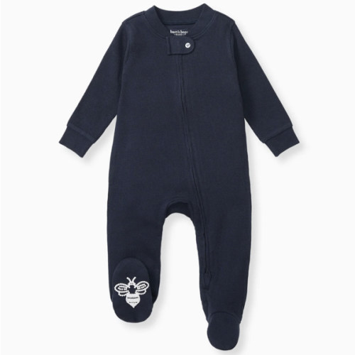 Solid Rib Organic Cotton Sleep & Play - Midnight