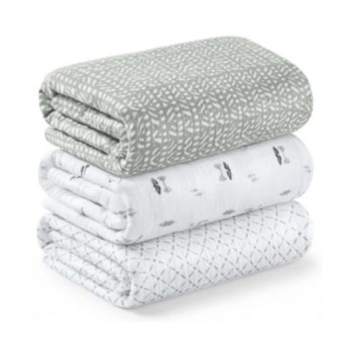 3-Pack Lyra Muslin Swaddle Blankets for Newborns, Large Cotton Nursery Baby Blankets, Soft & Breathable