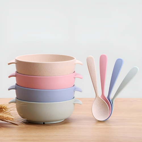 ACDANC Wheat Straw Bowls,Microwave&Dishwasher Safe Bowl With Handles,BPA Free Eco Friendly&Unbreakable Reusable Wheat Bowls,Perfect for Baby,Kids Toddler&Adult