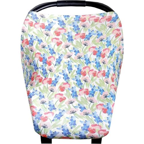 Baby Car Seat Cover Canopy and Nursing Cover Multi-Use Stretchy 5 in 1 Gift Wren by Copper Pearl