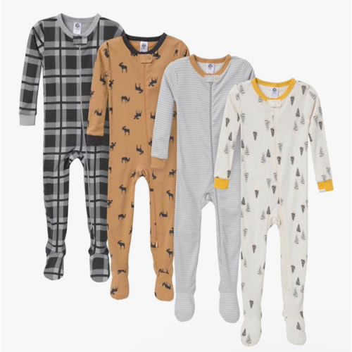 Gerber baby-boys Baby-boys 4-pack Footed Pajamas