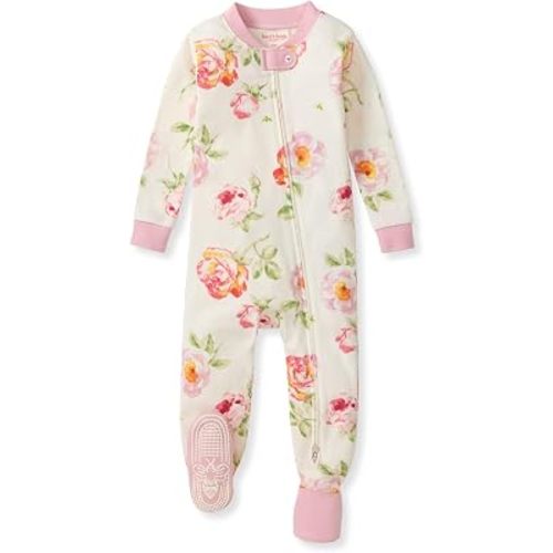 Burt's Bees Baby Girls Organic Cotton, Snug Fit Footed Sleeper Pajamas