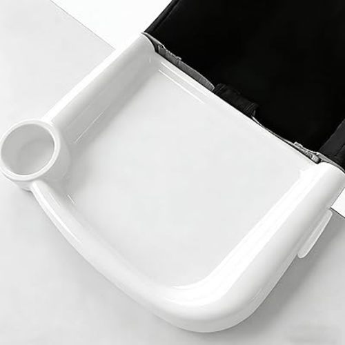 Portable Baby Dining Tray Compatible with Ingle-sina Fast Table Chair Fits 6–36 Months Babies, BPA-Free Plastic & Dishwasher Safe, Mess-Free & Deep Edge Spill Guard, Home & Travel Use - White