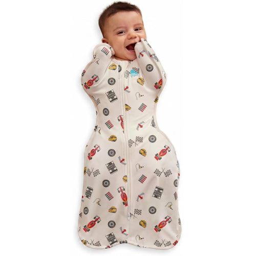 Love to Dream Swaddle UP, Baby Sleep Sack, Self-Soothing Swaddles for Newborns, Improves Sleep, Snug Fit Helps Calm Startle Reflex, New Born Essentials for Baby, 1.0 TOG, 5-8.5 lbs, Dream Racer