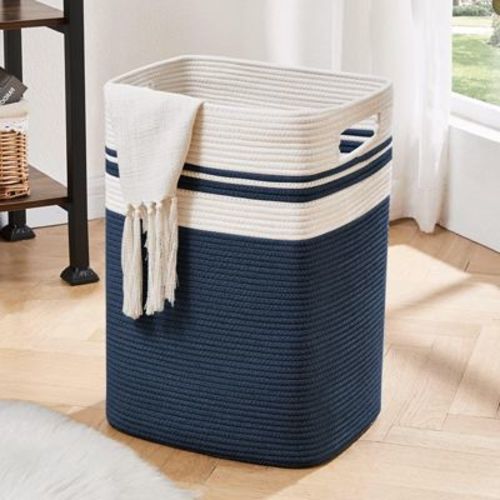 Narwey Laundry Hamper-Laundry Basket,Tall Cotton Storage Basket