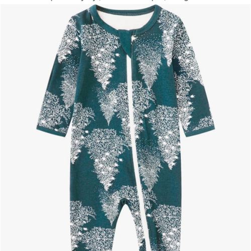Owlivia Organic Cotton Baby Pajamas, Boys Girls Zip Front Sleep 'N Play Pjs, Footed Sleeper, Long Sleeve