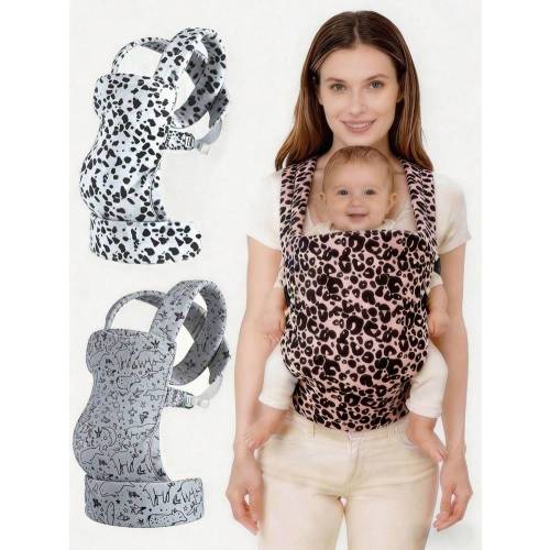 1pc Baby Leopard Print Carrier, Front & Back Carry, Soft & Skin-Friendly, Lightweight & Breathable, Adjustable For Moms, Animal Print Pattern Available | SHEIN USA