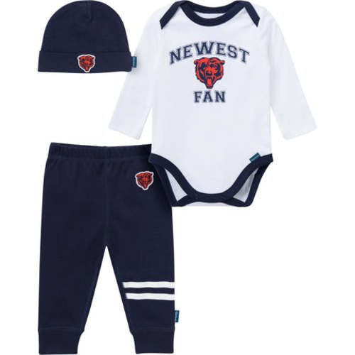 3-Piece Baby Boys Chicago Bears Bodysuit, Active Pant and Cap Set